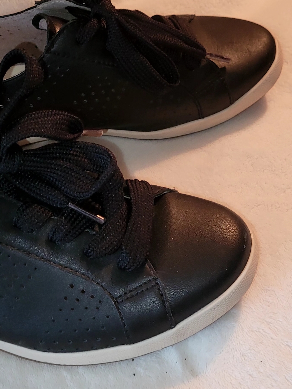 Dansko Black Leather Athletic Sneakers with Cream Sole